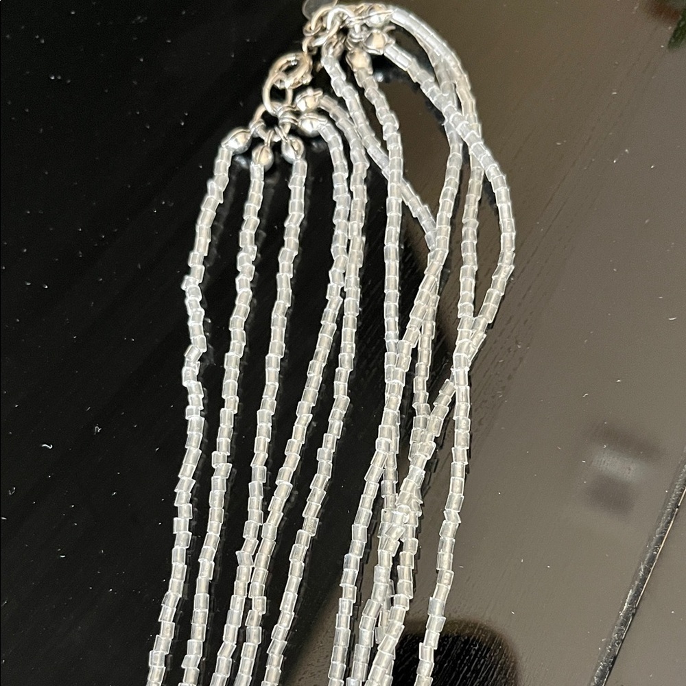 New Silver Beaded Necklace